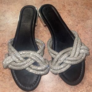 Schutz braided crystal sandals